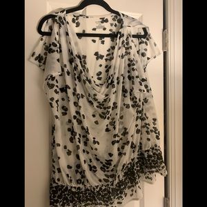 Black and White Sheer Blouse